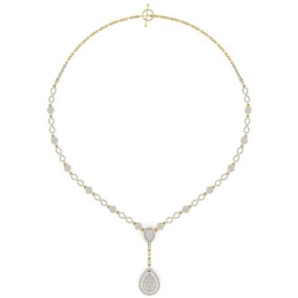 14 Karat Yellow Gold 4.33 Carat Diamond Necklace