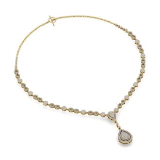 14 Karat Yellow Gold 4.33 Carat Diamond Necklace