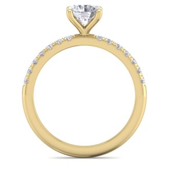 1 Carat Round Shape Classic Diamond Engagement Ring In 14 Karat Yellow Gold