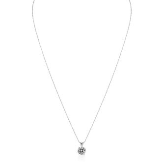 Very Rare 1.05 Carat Diamond Solitaire Necklace In White Gold.  Genuine Natural, Earth-Mined Diamond