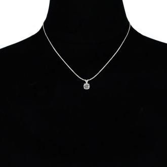 Very Rare 1.05 Carat Diamond Solitaire Necklace In White Gold.  Genuine Natural, Earth-Mined Diamond