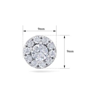 1 1/2 Carat Halo Diamond Stud Earrings In 14 Karat White Gold