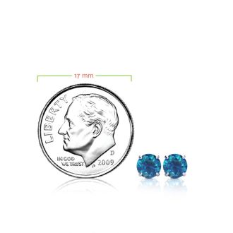 1/2ct Blue Diamond Stud Earrings in White Gold