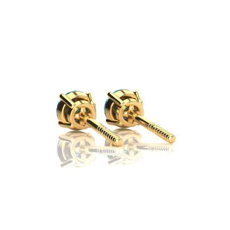 1/2ct Blue Diamond  Stud Earring in Yellow Gold