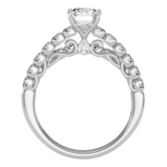 2 Carat Emerald Cut Diamond Bridal Set In 14 Karat White Gold