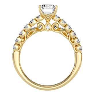 2 Carat Emerald Cut Diamond Bridal Set In 14 Karat Yellow Gold