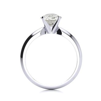 1 1/2 Carat Diamond Solitaire Engagement Ring In 14K White Gold