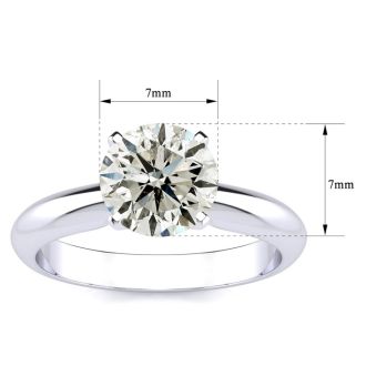 1 1/2 Carat Diamond Solitaire Engagement Ring In 14K White Gold