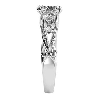 2 Carat Vintage Diamond Engagement Ring In 14 Karat White Gold