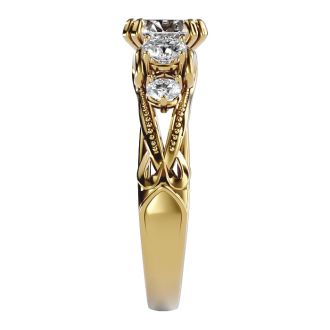 2 Carat Vintage Diamond Engagement Ring In 14 Karat Yellow Gold