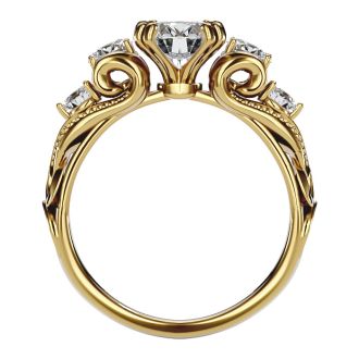 2 Carat Vintage Diamond Engagement Ring In 14 Karat Yellow Gold