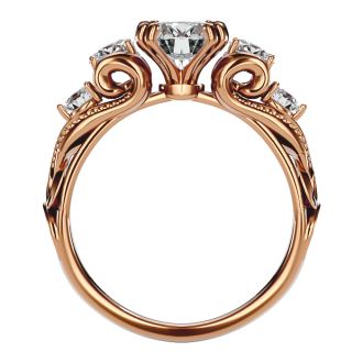 2 Carat Vintage Diamond Engagement Ring In 14 Karat Rose Gold