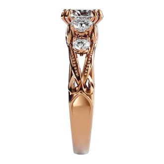 2 Carat Vintage Diamond Engagement Ring In 14 Karat Rose Gold