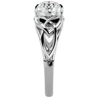 1 Carat Celtic Love Knot Diamond Engagement Ring In 14 Karat White Gold