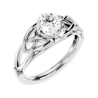 1 Carat Celtic Love Knot Diamond Engagement Ring In 14 Karat White Gold