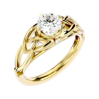 1 Carat Celtic Love Knot Diamond Engagement Ring In 14 Karat Yellow Gold