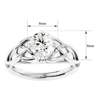 1 1/2 Carat Celtic Love Knot Diamond Engagement Ring In 14 Karat White Gold