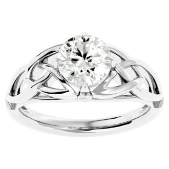 1 1/2 Carat Celtic Love Knot Diamond Engagement Ring In 14 Karat White Gold