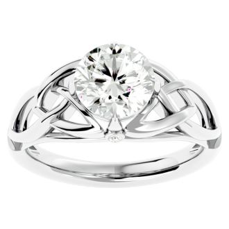 2 Carat Celtic Love Knot Diamond Engagement Ring In 14 Karat White Gold