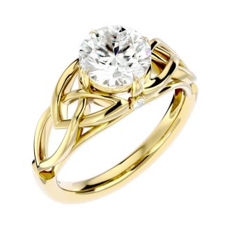 2 Carat Celtic Love Knot Diamond Engagement Ring In 14 Karat Yellow Gold