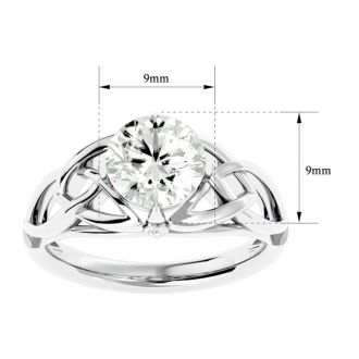 2 Carat Celtic Love Knot Diamond Engagement Ring In 14 Karat White Gold