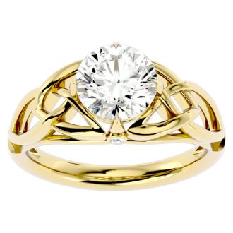2 Carat Celtic Love Knot Diamond Engagement Ring In 14 Karat Yellow Gold