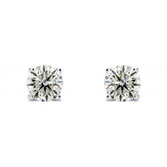 1/3 Carat Diamond Stud Earrings In 14 Karat White Gold