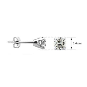 1/3 Carat Diamond Stud Earrings In 14 Karat White Gold