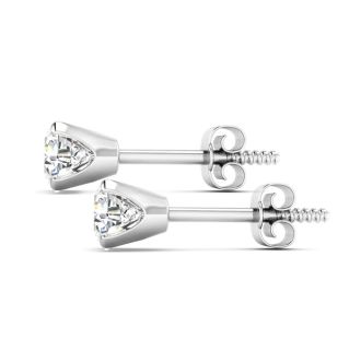 1 Carat Moissanite Screw Back Stud Earrings In 14K White Gold.  Fiery Amazing E-F Color, VVS Clarity Moissanite!  Very Popular!