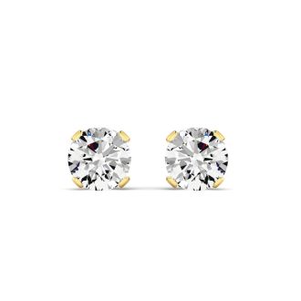1 Carat Moissanite Screw Back Stud Earrings In 14K Yellow Gold.  Fiery Amazing D-E Color, VVS Clarity Moissanite!  Very Popular!