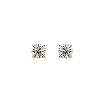 1/3 Carat Diamond Stud Earrings In 14 Karat Yellow Gold