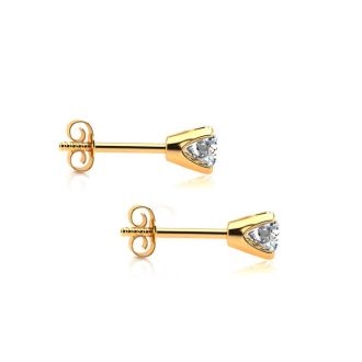 1/3 Carat Diamond Stud Earrings In 14 Karat Yellow Gold
