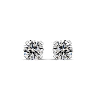 Nearly 1 Carat Colorless Diamond Stud Earrings In 14 Karat White Gold.  Tens Of Thousands Sold To Happy Customers!