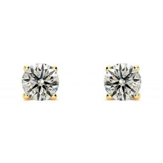 Nearly 1 Carat Colorless Diamond Stud Earrings In 14 Karat Yellow Gold.  Tens Of Thousands Sold To Happy Customers!