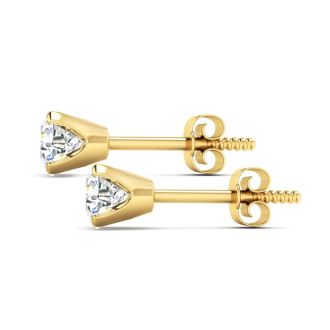 Nearly 1 Carat Colorless Diamond Stud Earrings In 14 Karat Yellow Gold.  Tens Of Thousands Sold To Happy Customers!