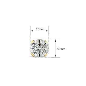 2 Carat Moissanite Stud Earrings Set In 14 Karat Yellow Gold, Screwbacks. Extra White G-H Color. Very Fiery Amazing VS1-VS2 Clarity!