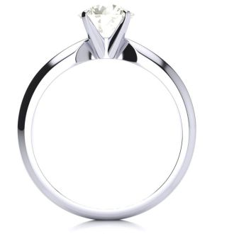 1 Carat Colorless Diamond Round Engagement Rings In Platinum