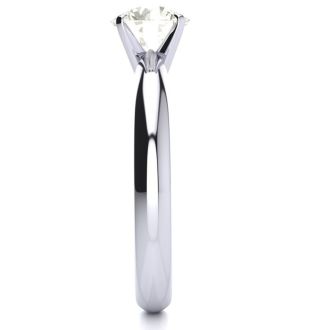 1 Carat Colorless Diamond Round Engagement Rings In Platinum