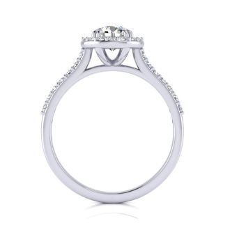 1 Carat Round Halo Diamond Engagement Ring in Platinum.  Incredible Platinum Engagement Ring At A Fabulous Price!
