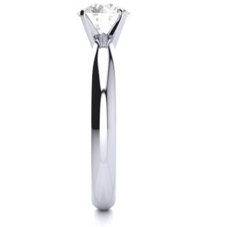 Moissanite Engagement Ring; 1 Carat Moissanite Solitaire Engagement Ring In Solid Platinum. First Time Ever Offered!!!