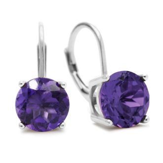 5 Carat Amethyst Drop Earrings in Sterling Silver
