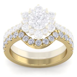 1/2 Carat Matching Diamond Band In 14K Yellow Gold