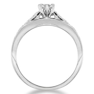 0.08 Carat Diamond Bridal Set In Sterling Silver