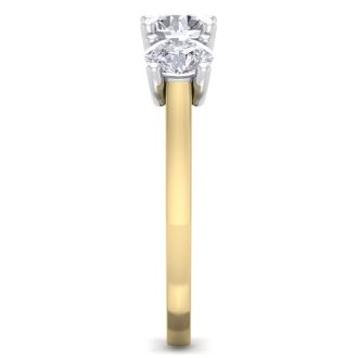 Incredible 2.15 Carat Three Colorless Diamond Ring in 14K Yellow Gold.  Spectacular Deal!