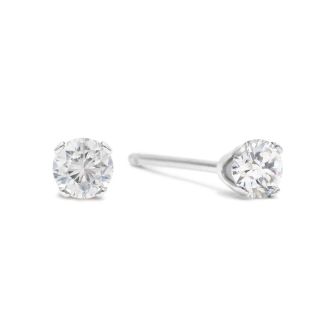 10 Point Diamond Stud Earrings In Sterling Silver. So Cute And Fiery