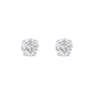 10 Point Diamond Stud Earrings In Sterling Silver. So Cute And Fiery