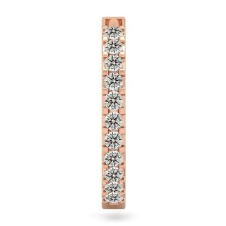 1/10 Carat Diamond Single Mens Hoop Earring In 14 Karat Rose Gold