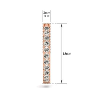 1/10 Carat Diamond Single Mens Hoop Earring In 14 Karat Rose Gold