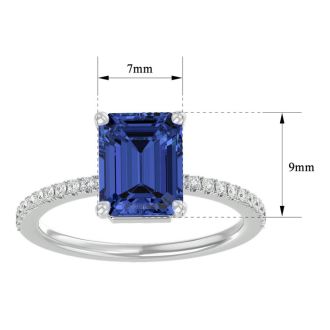 2 1/2 Carat Tanzanite and Diamond Ring In 14 Karat White Gold