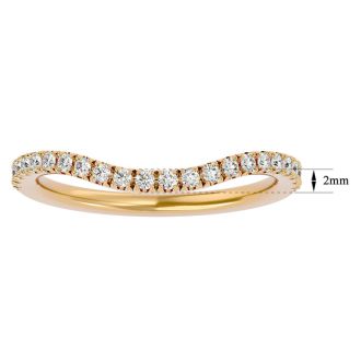 Moissanite Engagement Ring; 1/4 Carat Moissanite Wedding Band In 14 Karat Yellow Gold